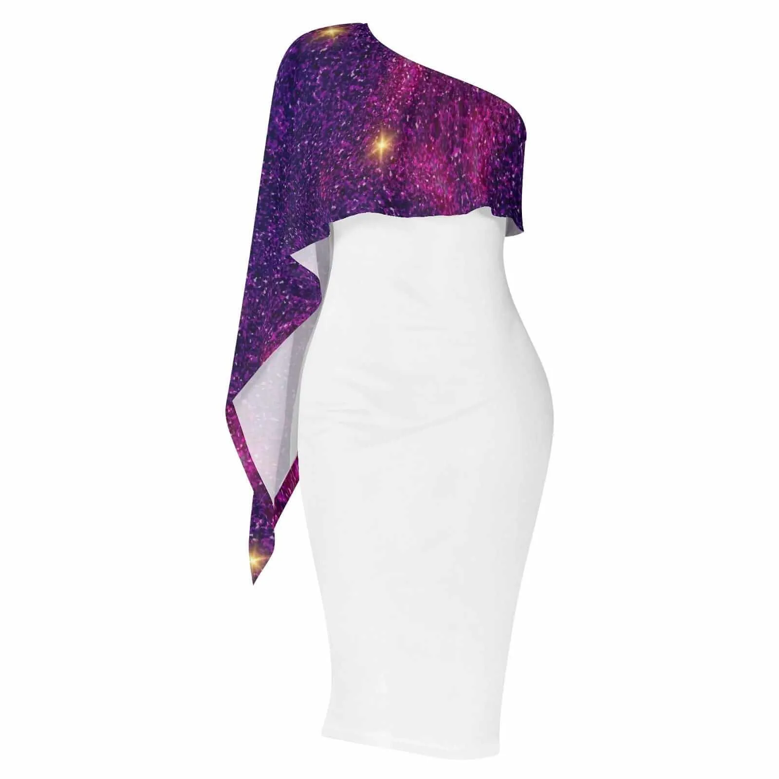 White Asymmetrical Evening Gown