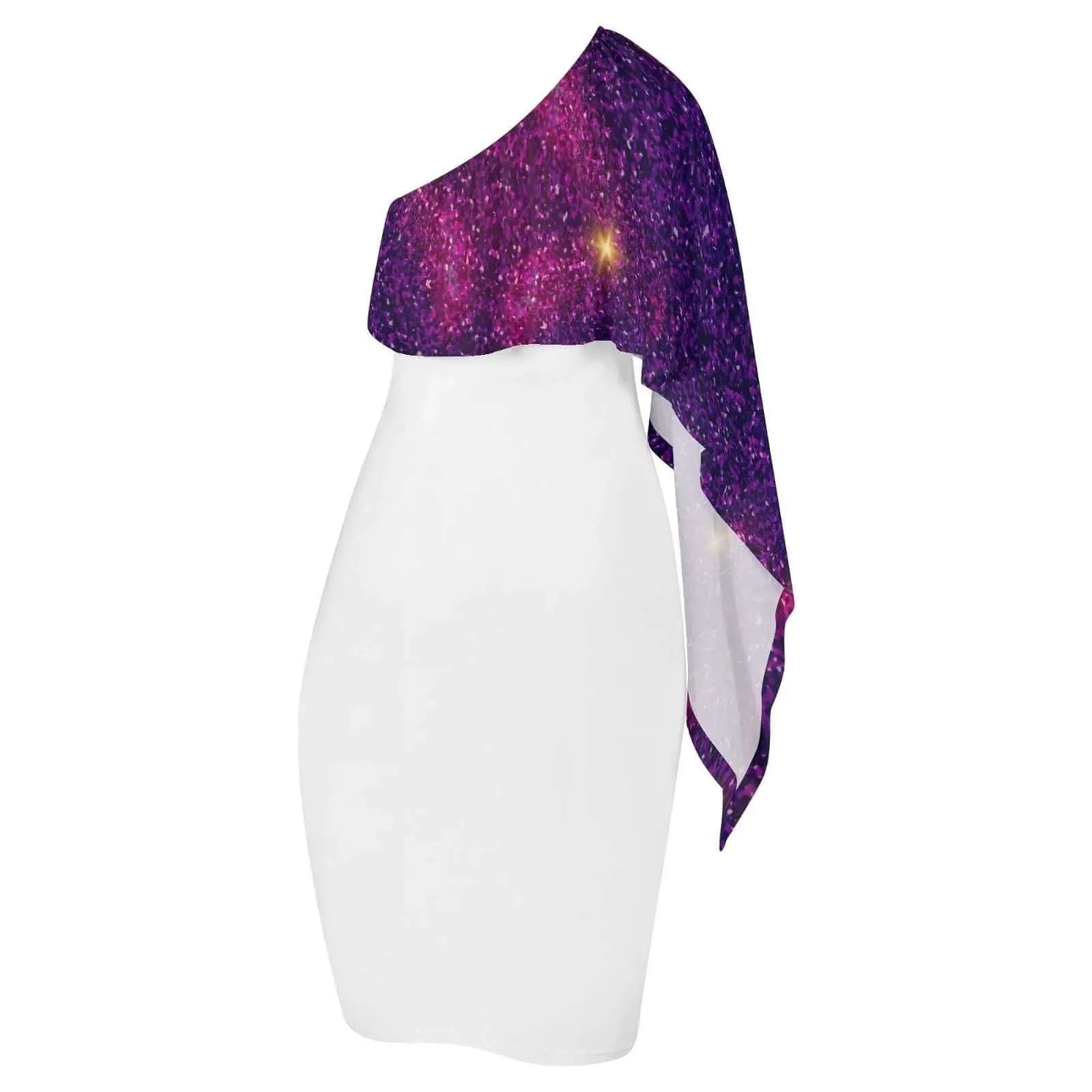 White Asymmetrical Evening Gown