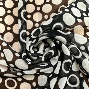 White Dot Poly Chiffon Fabric