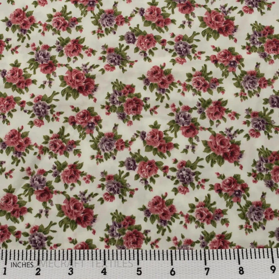 White Mini Posy Cotton Print