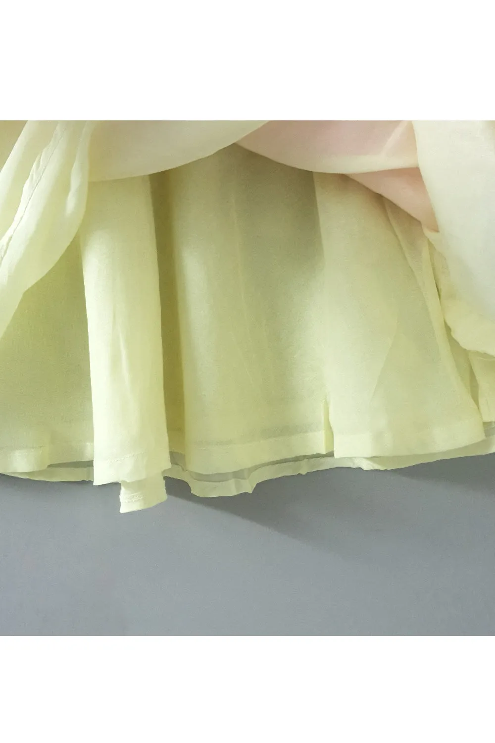 Yellow Floral Embroidered Cotton With Net Detailing Dress