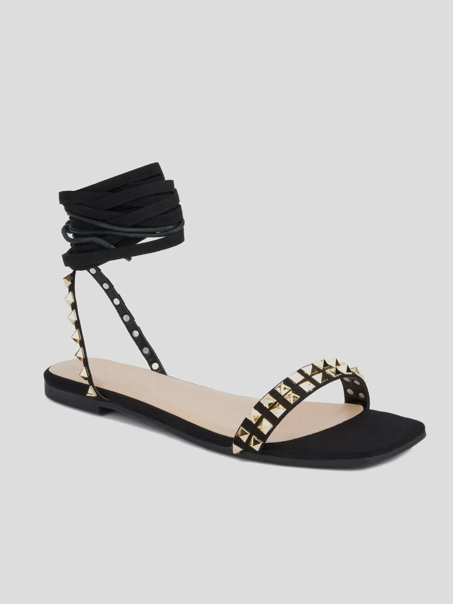 Zena Wide Width Studded Strappy Flats