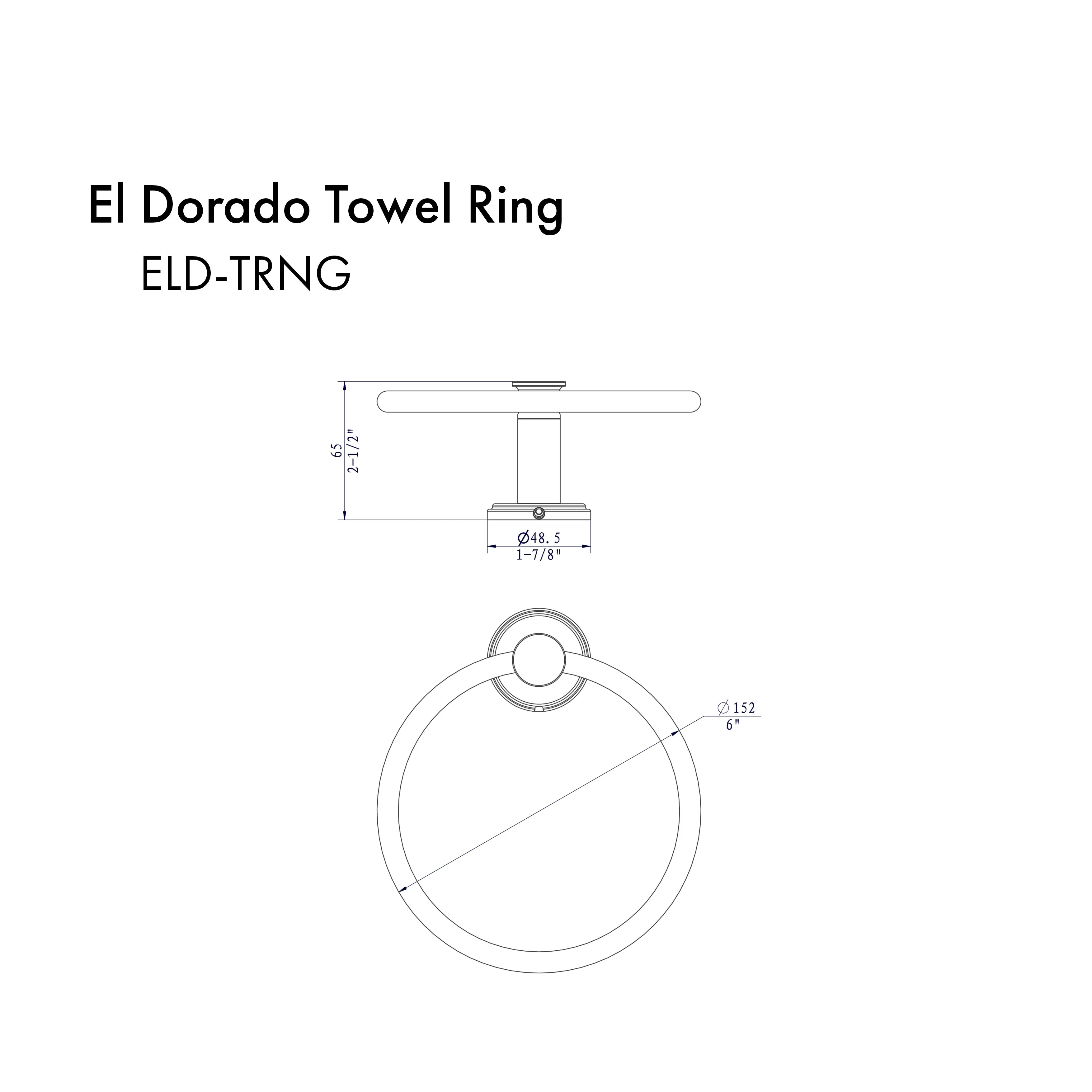 ZLINE El Dorado Towel Ring in Matte Black (ELD-TRNG-MB)